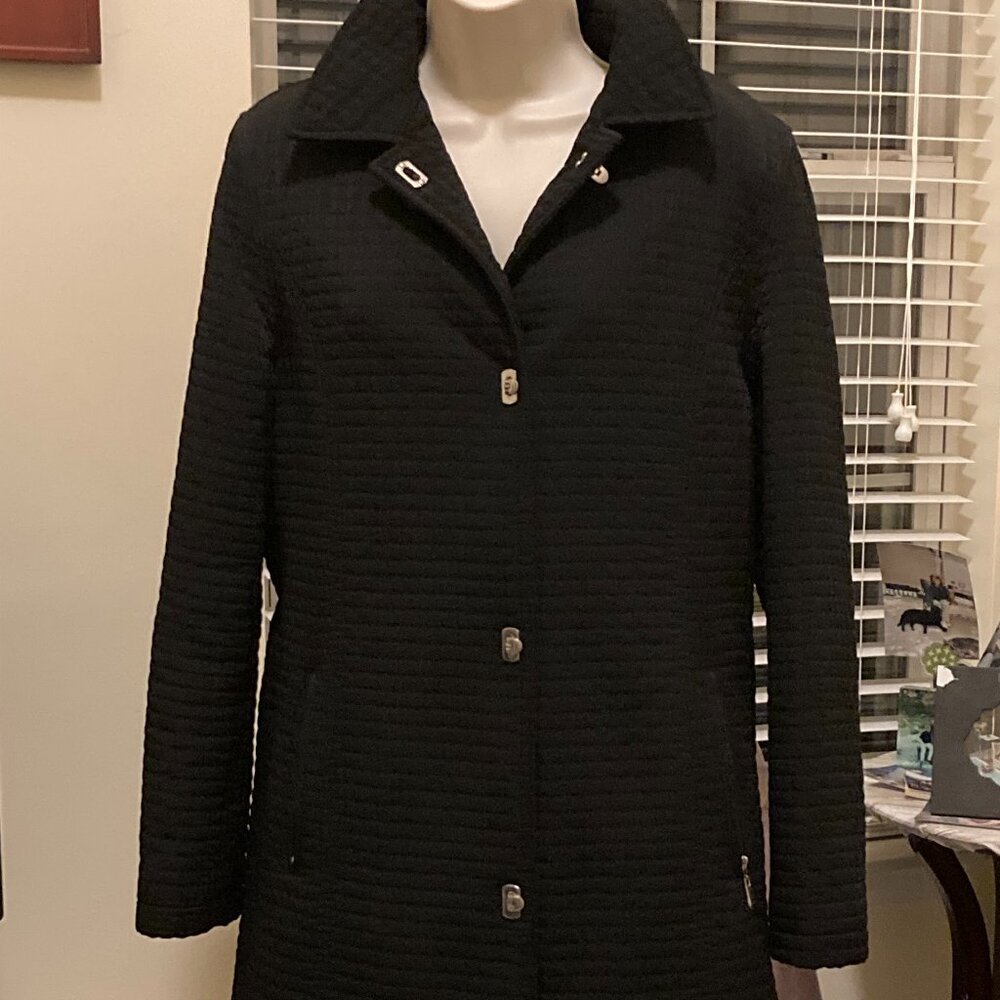TALBOTS BLACK QUILTED COAT